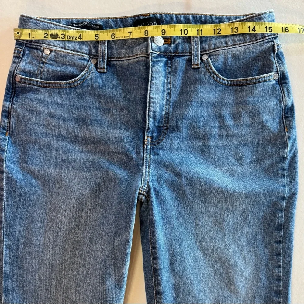 TALBOTS Straight Leg Crop Jeans Raw Hem Lenox Wash (6) - Picture 8 of 17